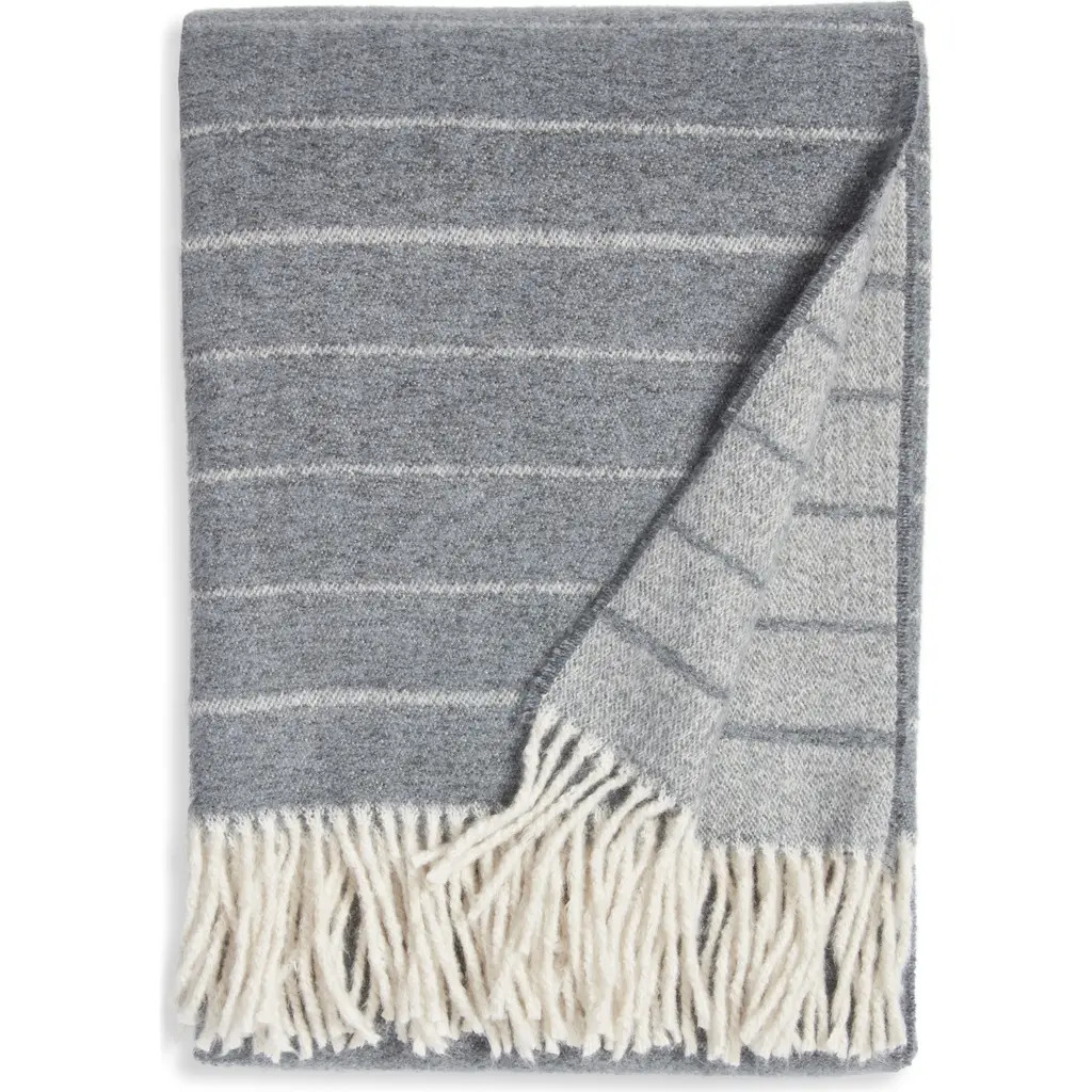 Nordstrom Woven Fringe Throw Blanket in Grey Onyx at Nordstrom Rack | Nordstrom Rack