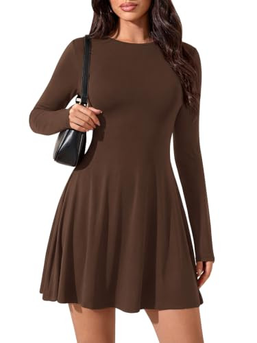 PRETTYGARDEN Long Sleeve Flowy Fall Dresses for Women with Back Tie Waist | Amazon (US)