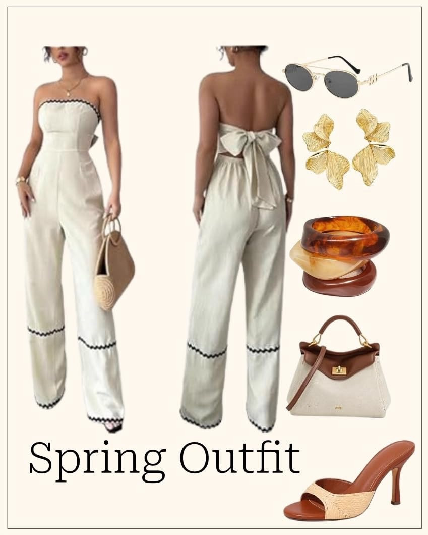 Effortless spring style in one look. A chic neutral jumpsuit paired with warm toned accessories that instantly elevate the outfit. Perfect for brunch, day plans, or a casual night out when you still want to look put together.

Simple pieces, soft tones, and just the right amount of statement to keep it polished and stylish all season long.

Follow for more outfit inspiration and easy styling ideas.

spring outfit inspo, neutral outfit ideas, chic spring looks, jumpsuit outfit ideas, brunch outfit inspiration, casual elegant style, minimal outfit inspiration, spring fashion looks

#SpringOutfit #SpringStyle #NeutralOutfit #OutfitInspo #BrunchOutfit #CasualChic #OOTDInspo #StyleInspiration

#LTKootd #LTKgrwm #LTKSeasonal