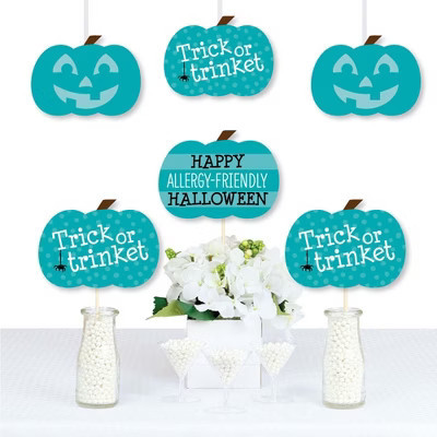 Big Dot of Happiness Teal Pumpkin - Decorations DIY Halloween Allergy Friendly Trick or Trinket Essentials - Set of 20 | Target