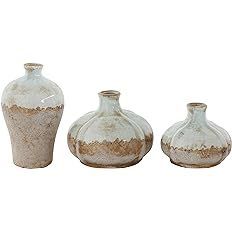 Creative Co-Op Round Terracotta Vases with Distressed Finish (Set of 3 Sizes) | Amazon (US)