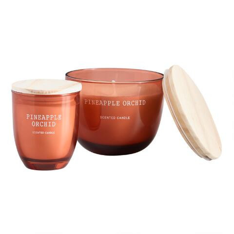 Coral Pineapple Orchid Scented Candle | World Market