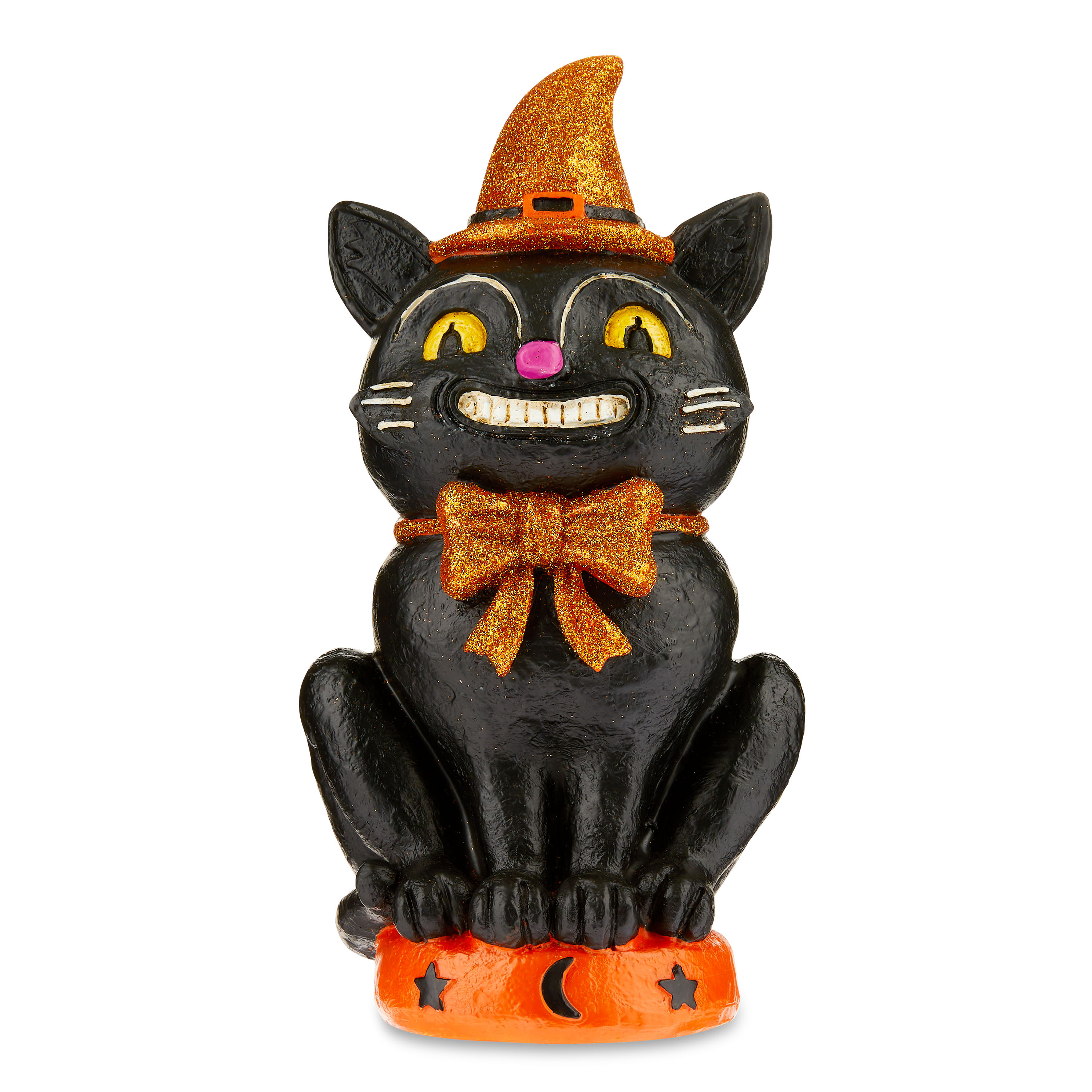 Halloween Black & Orange Resin Cat Tabletop Decoration, 5 in L x 4 in W x 10 in H, by Way To Cele... | Walmart (US)
