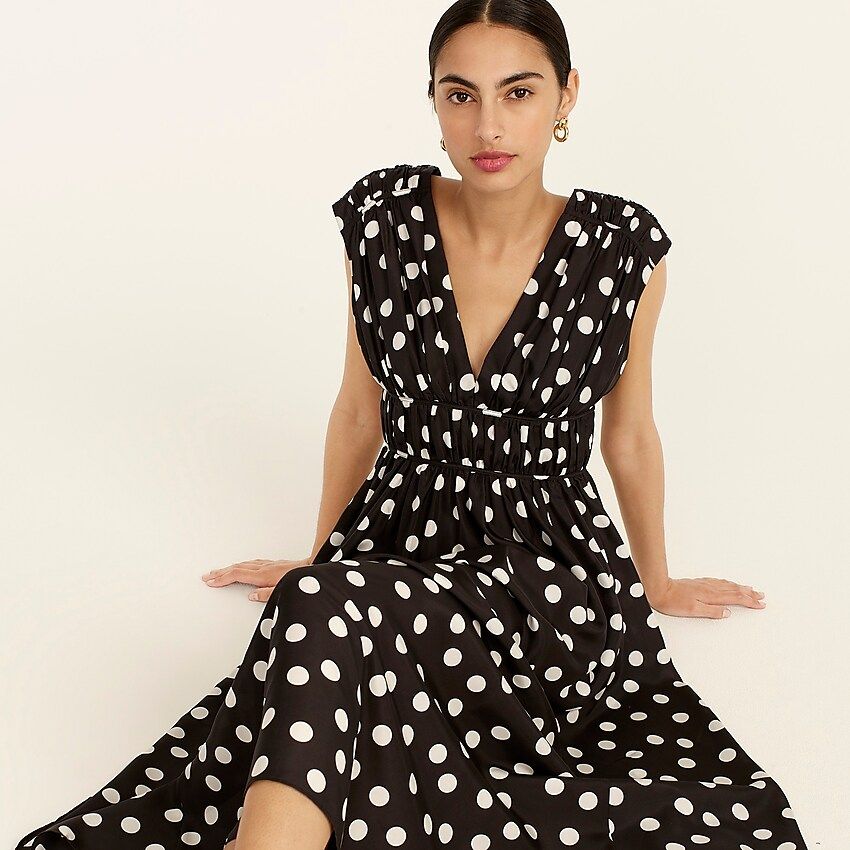Gathered silk midi dress in polka dotItem BB320 
 Reviews
 
 
 
 
 
1 Review 
 
 |
 
 
Write a Re... | J.Crew US