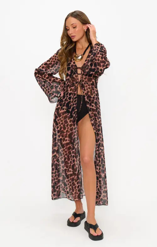 Show Me Your Mumu Jet Setter Robe in Tortoise Shell at Nordstrom, Size Small | Nordstrom