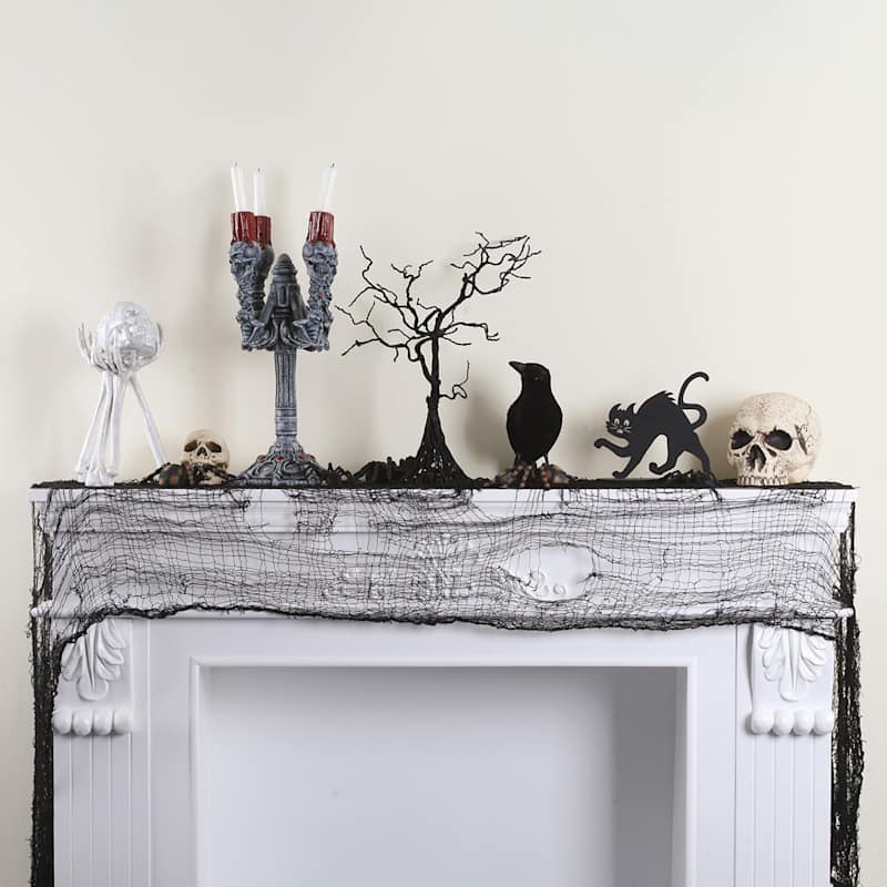 Black Creepy Fabric, 112x24 | At Home