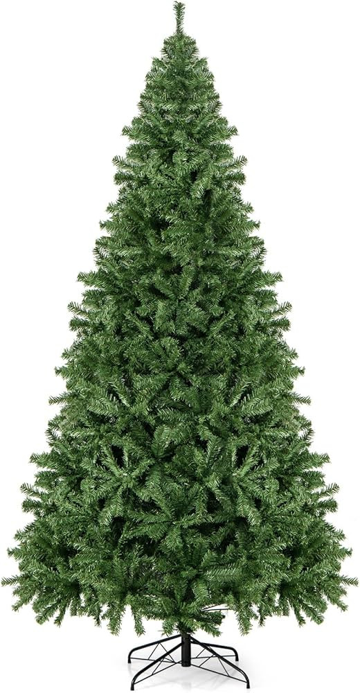 Goplus 9ft Artificial Christmas Tree, Premium Unlit Hinged Spruce Full Tree with 2132 Branch Tips... | Amazon (US)