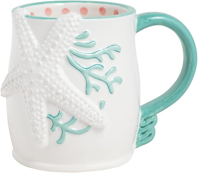 Mud Pie White Ceramic Starfish Icon Mug | Amazon (US)