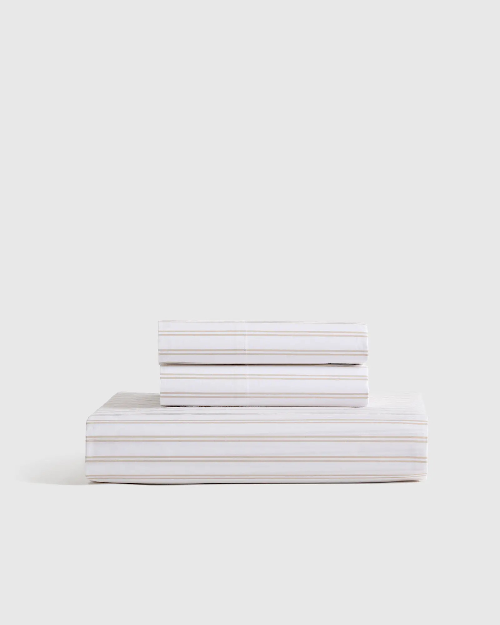 Classic Organic Percale Double Stripe Fitted Sheet Set | Quince