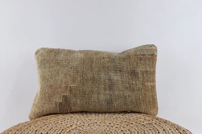 Decorative Pillow, Turkish Kilim Pillow, Throw Pillow, 12x20 Pillow Cover, Livingroom Decor, Ethn... | Etsy (US)