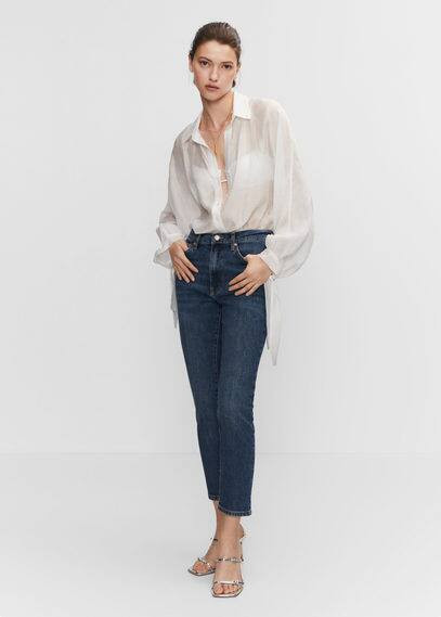 Slim cropped jeans dark blue - Woman - 24 - MANGO | MANGO (UK)