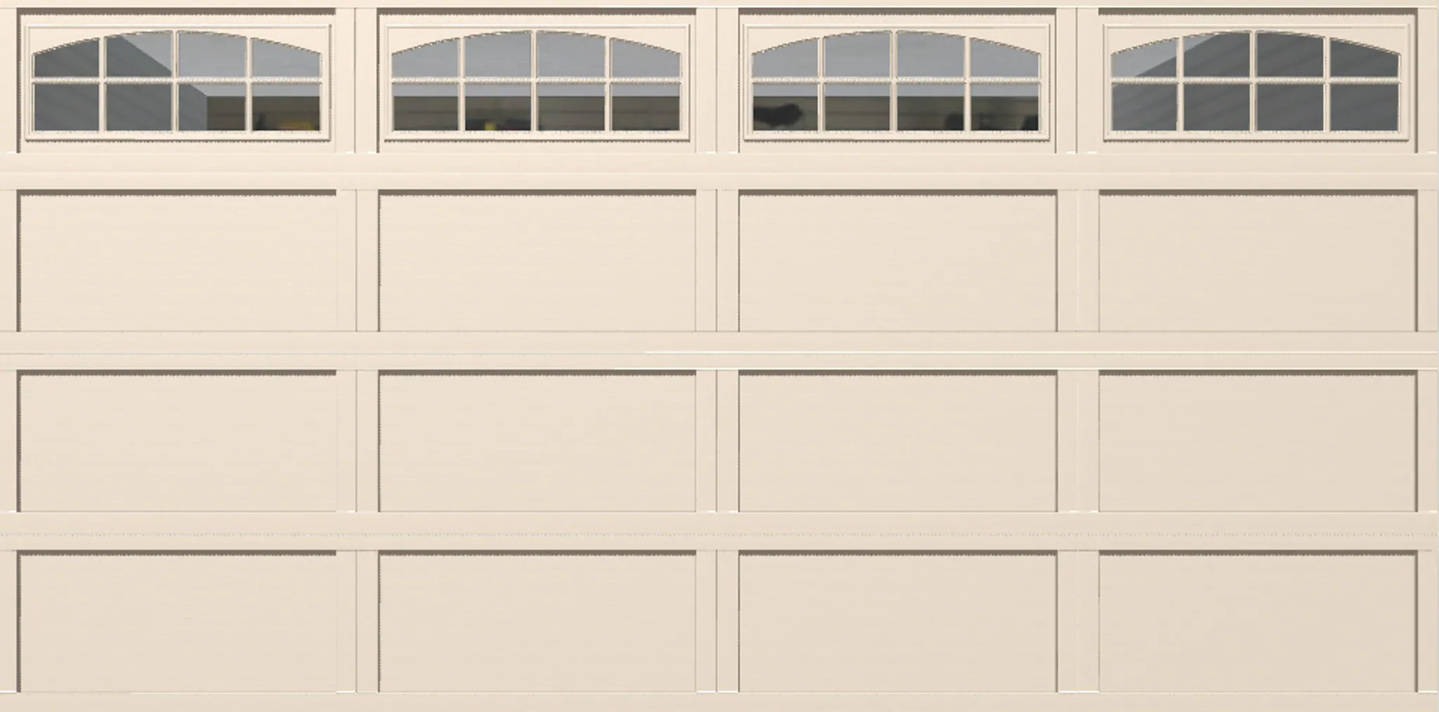 Wayne Dalton Classic Steel Model 9405 16-ft x 8-ft 10 R-Value Insulated Almond Double Garage Door with Windows one_size in Brown | WD9405WSACSDIII168 | Lowe's