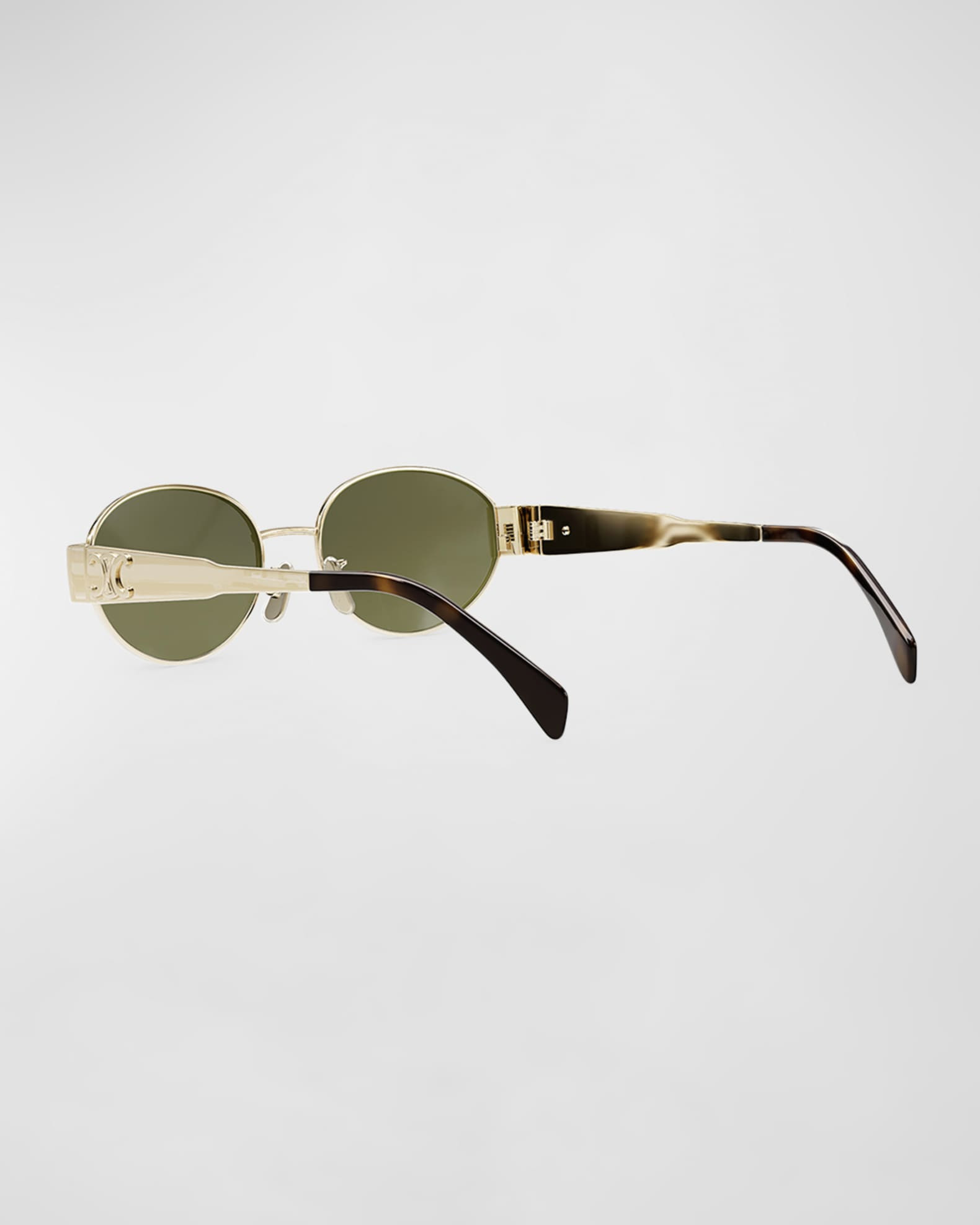 Triomphe Oval Metal Sunglasses | Neiman Marcus