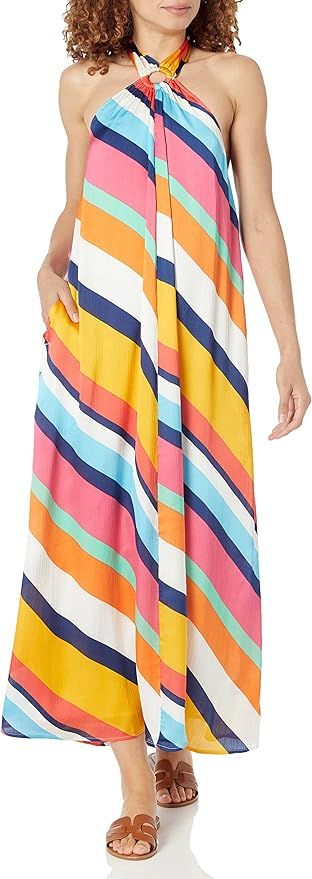 The Drop Women's Shaana Striped Halter Neck Maxi Dress | Amazon (US)