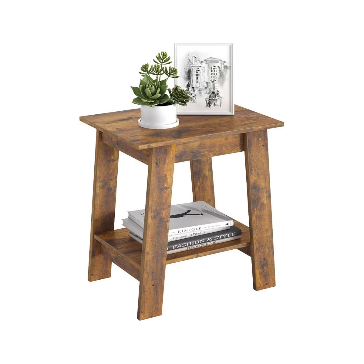 End Table, Nightstand with 2-Tier Storage, Wood, Narrow Side Table for Small Spaces, Bedroom, Ent... | Target