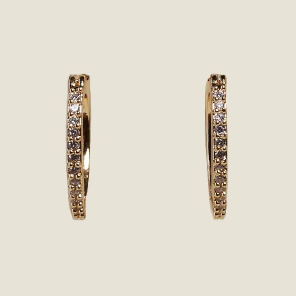 Gold Pave Hoops | Nickel and Suede