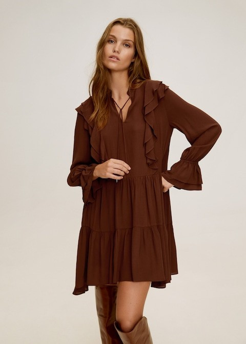 Short ruffled dress | MANGO (US)