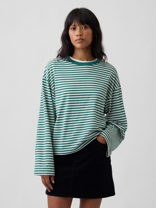 Oversized Boxy Stripe Crewneck T-Shirt | Gap Factory