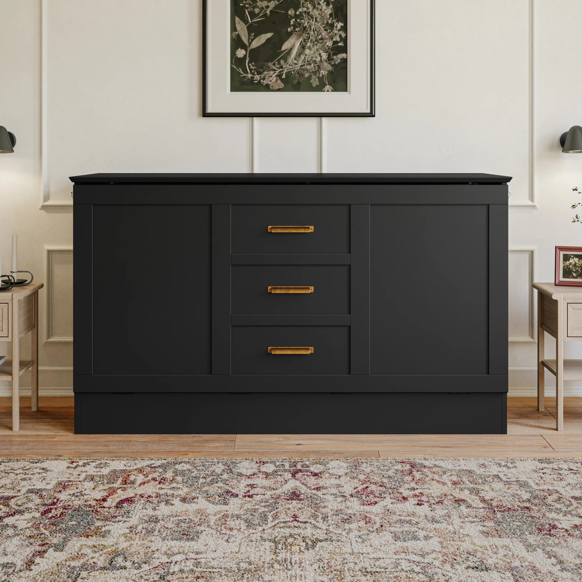 Charleston Wood Murphy Bed Chest with 6" Mattress | Wayfair North America