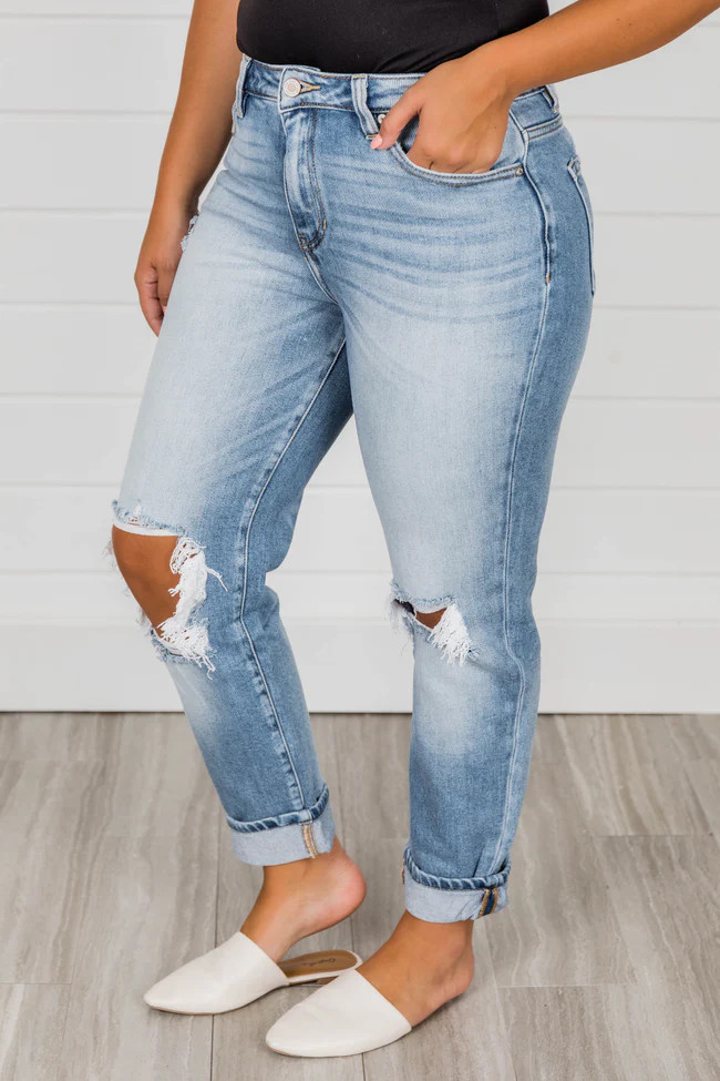 Lesley High Waisted Mom Jeans | The Pink Lily Boutique