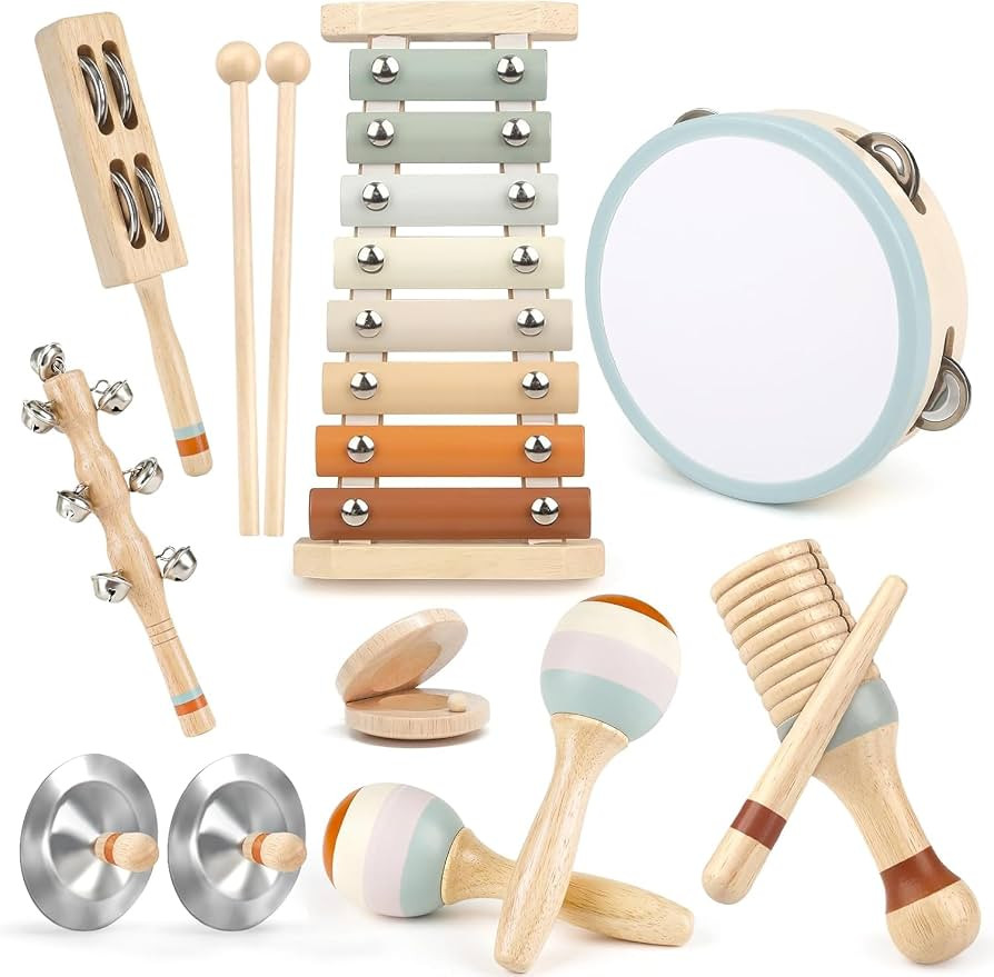 Joyreal Baby Musical Instruments Wooden Montessori Toys for Toddlers, Neutral Colors Musical Toys... | Amazon (CA)