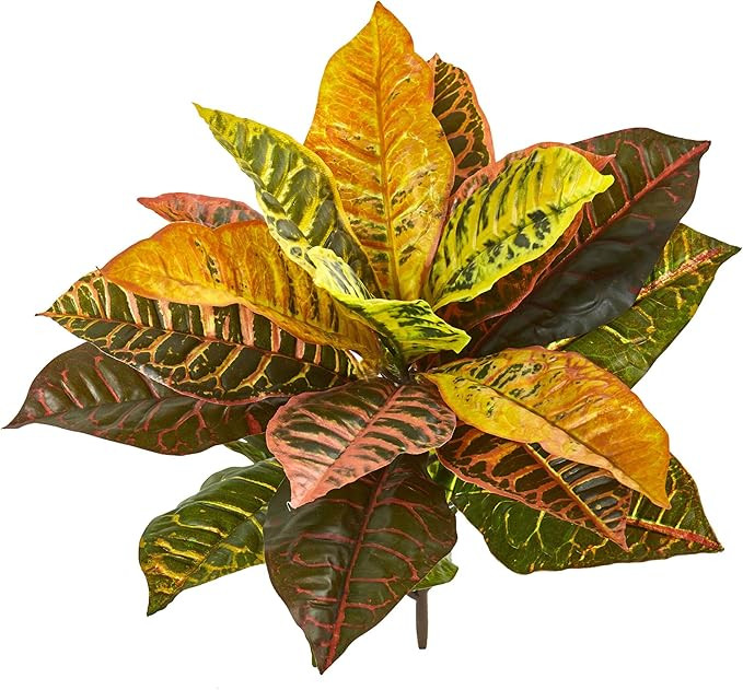 Nearly Natural 21” Garden Croton Artificial (Real Touch) (Set of 4) Silk Plants, Mixed | Amazon (US)