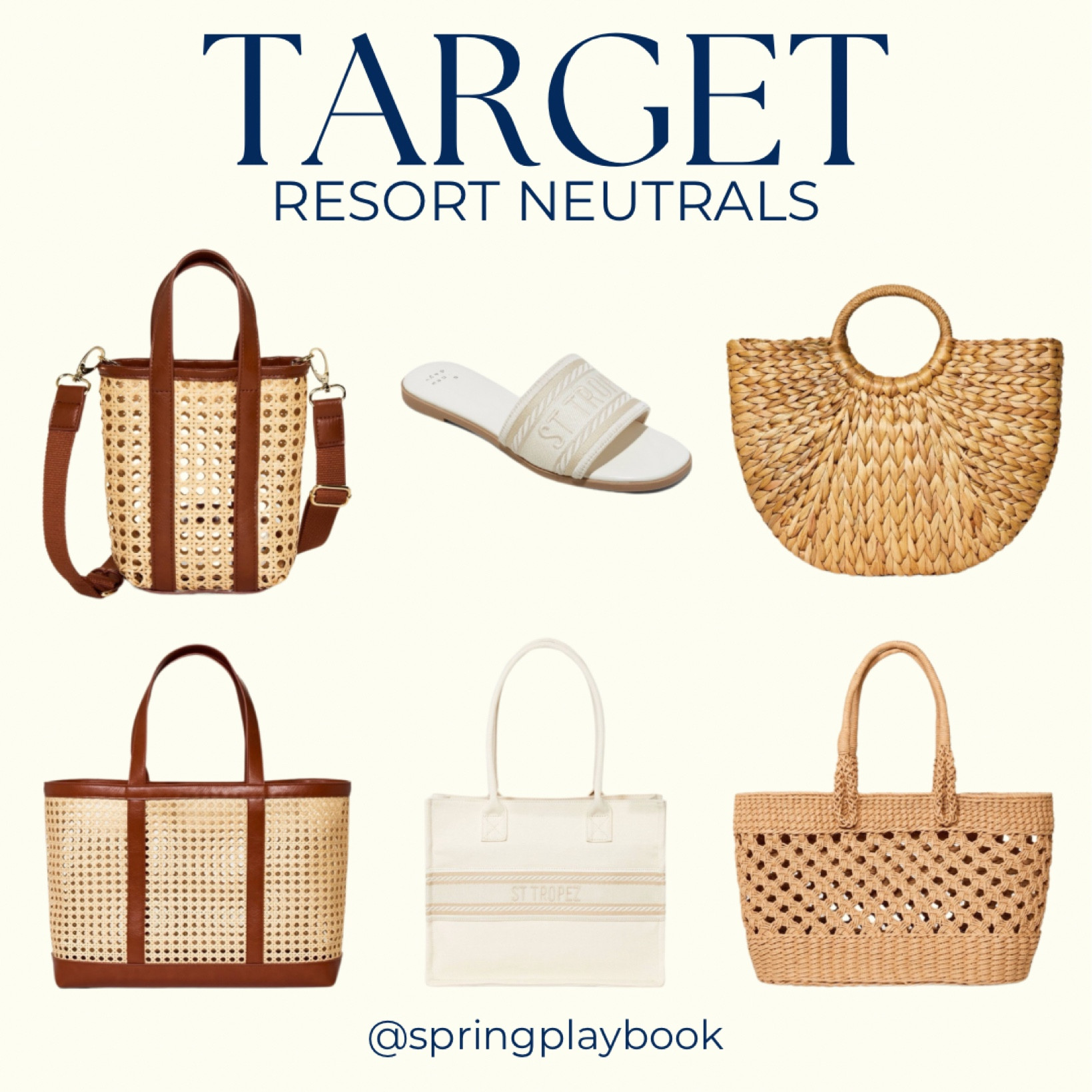 Neutrals at Target for your next getaway!  

#createdcolorful #createdcolorfulspring #hocspring #tcispring #pcaspring #lightspring #warmspring #truespring #brightspring #clearspring #paintboxspring #bluespring

#LTKshoecrush #LTKtravel #LTKitbag