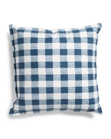 Made In Usa 22x22 Linen Plaid Pillow | TJ Maxx
