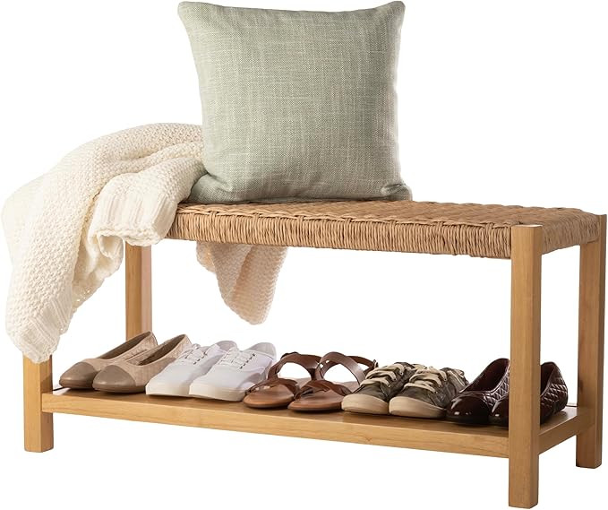 Alaterre Furniture Newport 40 Inch Solid Wood Entryway Bench - Modern Farmhouse Indoor Decorative... | Amazon (US)