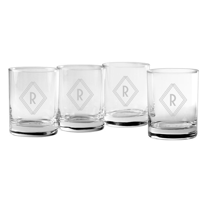 Monogram Double Old Fashioned Glasses (Set of 4) | West Elm (US)