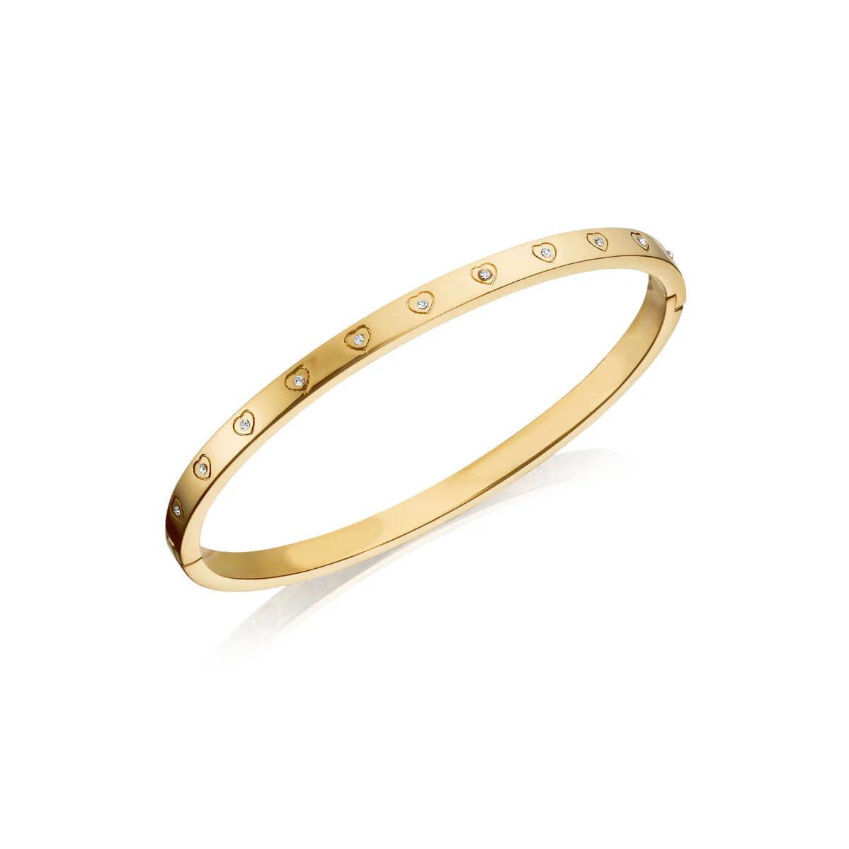 Crystal Heart Bangle (Gold) | Abbott Lyon