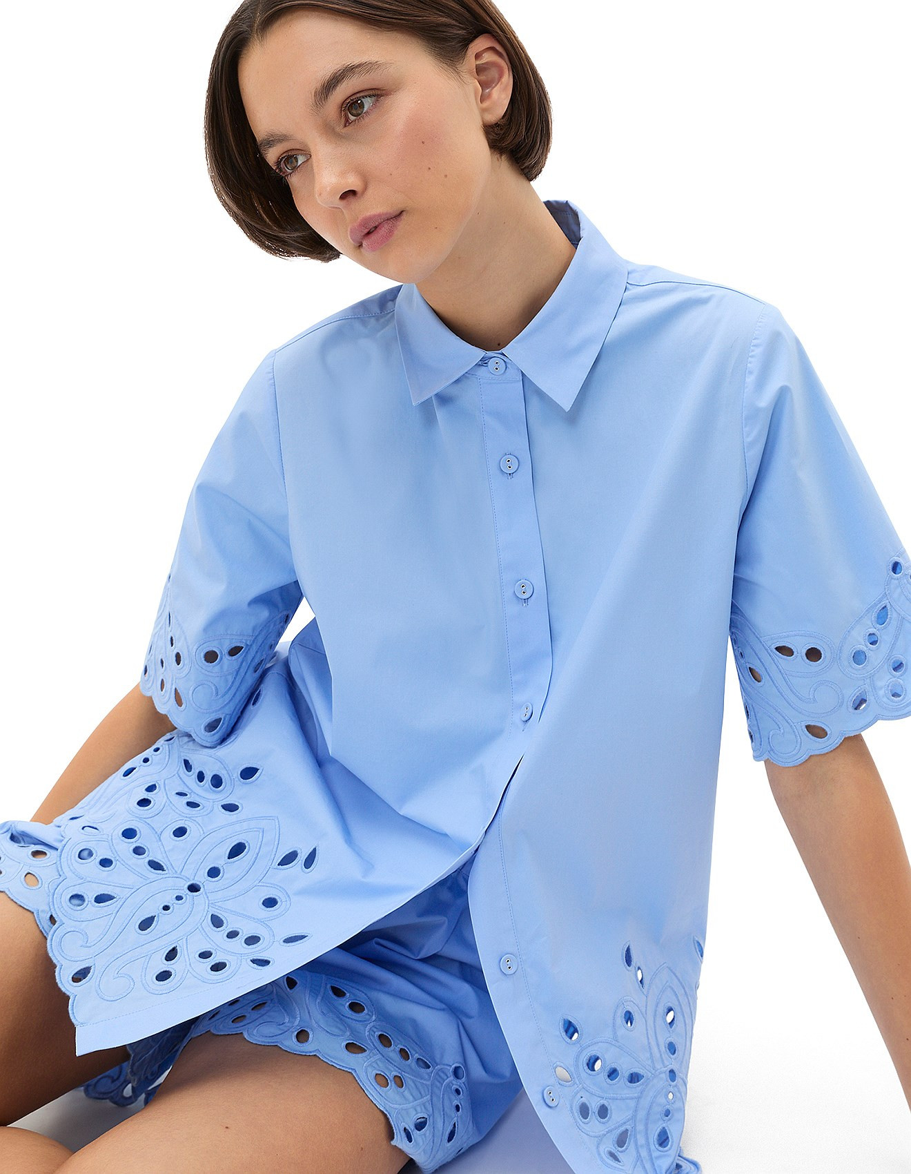 POPLIN BRODERIE SHIRT | David Jones (Australia & New Zealand)