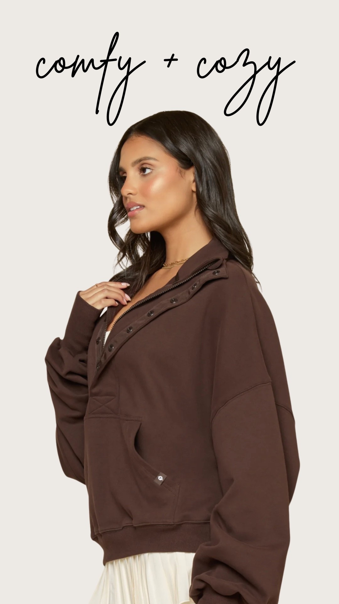 Super comfy and cozy loungewear.  This half zip comes in so many colors but this rich brown is my favorite. Pair with matching bottoms or with a cute  skirt. 

#LTKMidsize #LTKStyleTip #LTKFindsUnder100