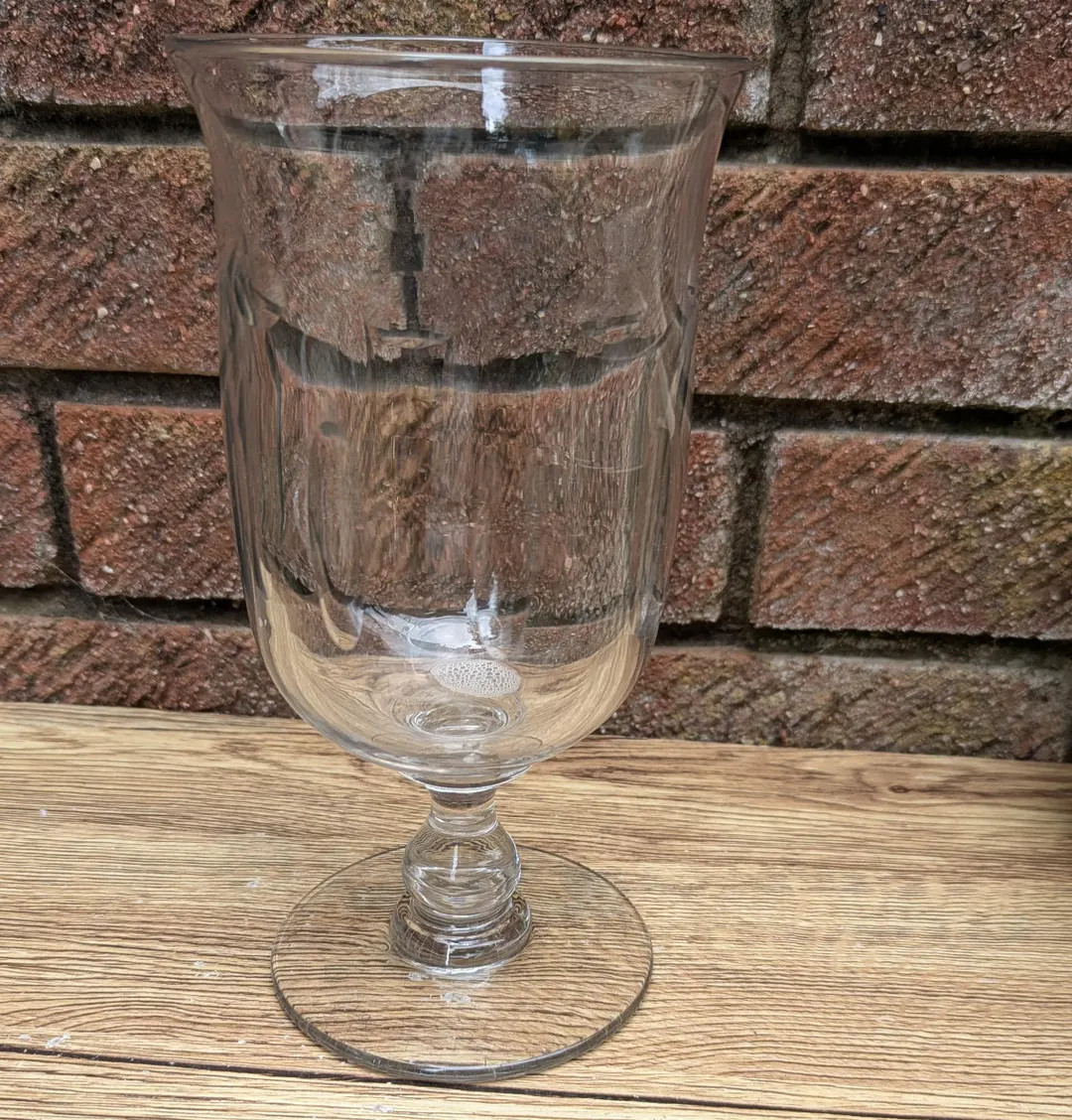 Vintage Clear Glass Hurricane Goblet Vase – Handblown Style, 1980s - Etsy | Etsy (US)