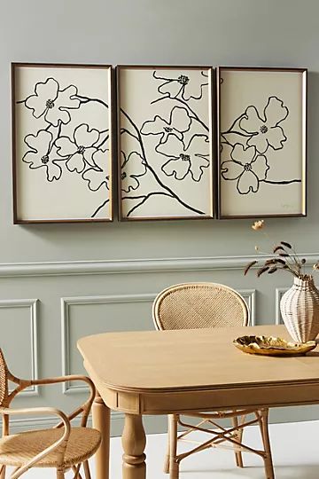 Dogwood Triptych Wall Art | Anthropologie (US)