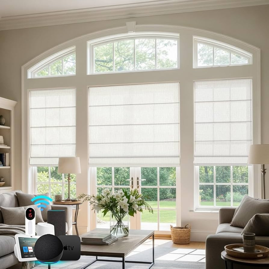Bringnox Motorized Blinds,Light Filtering Roman Shades for Windows,with Apple Homekit,Alexa,Googl... | Amazon (US)