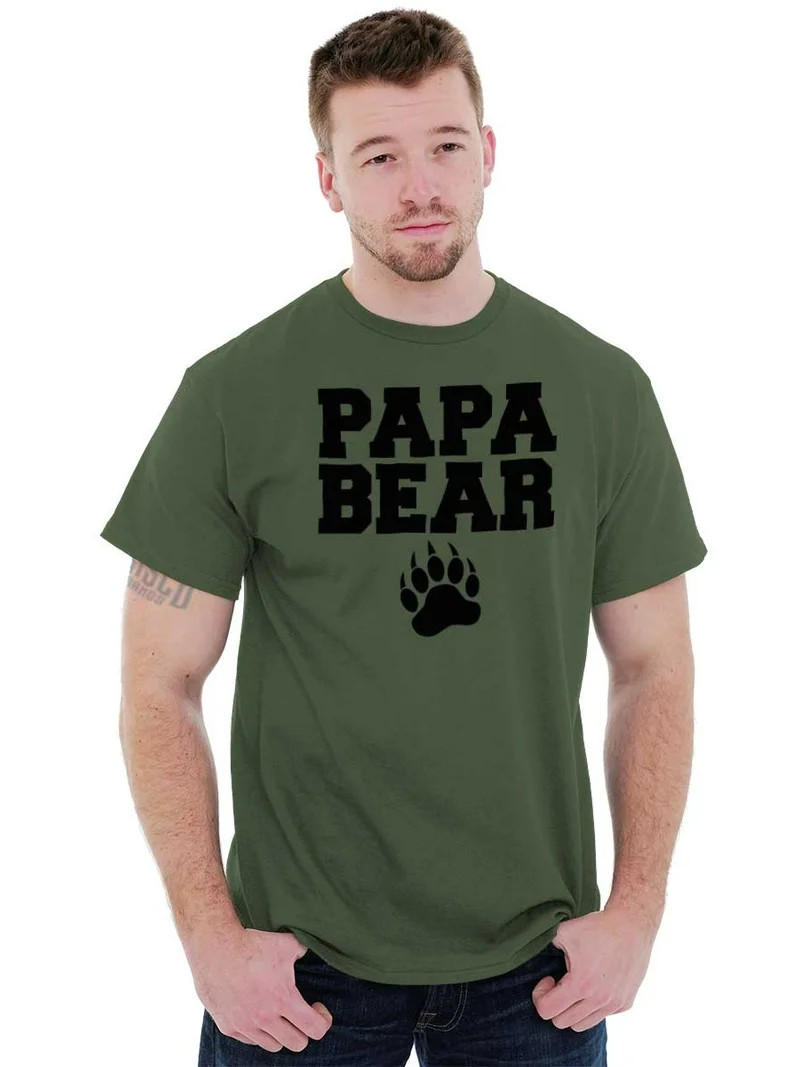 Papa Bear Dad Father's Day Pawprint Men Big & Tall Graphic Tee Brisco Brands 3X | Walmart (US)