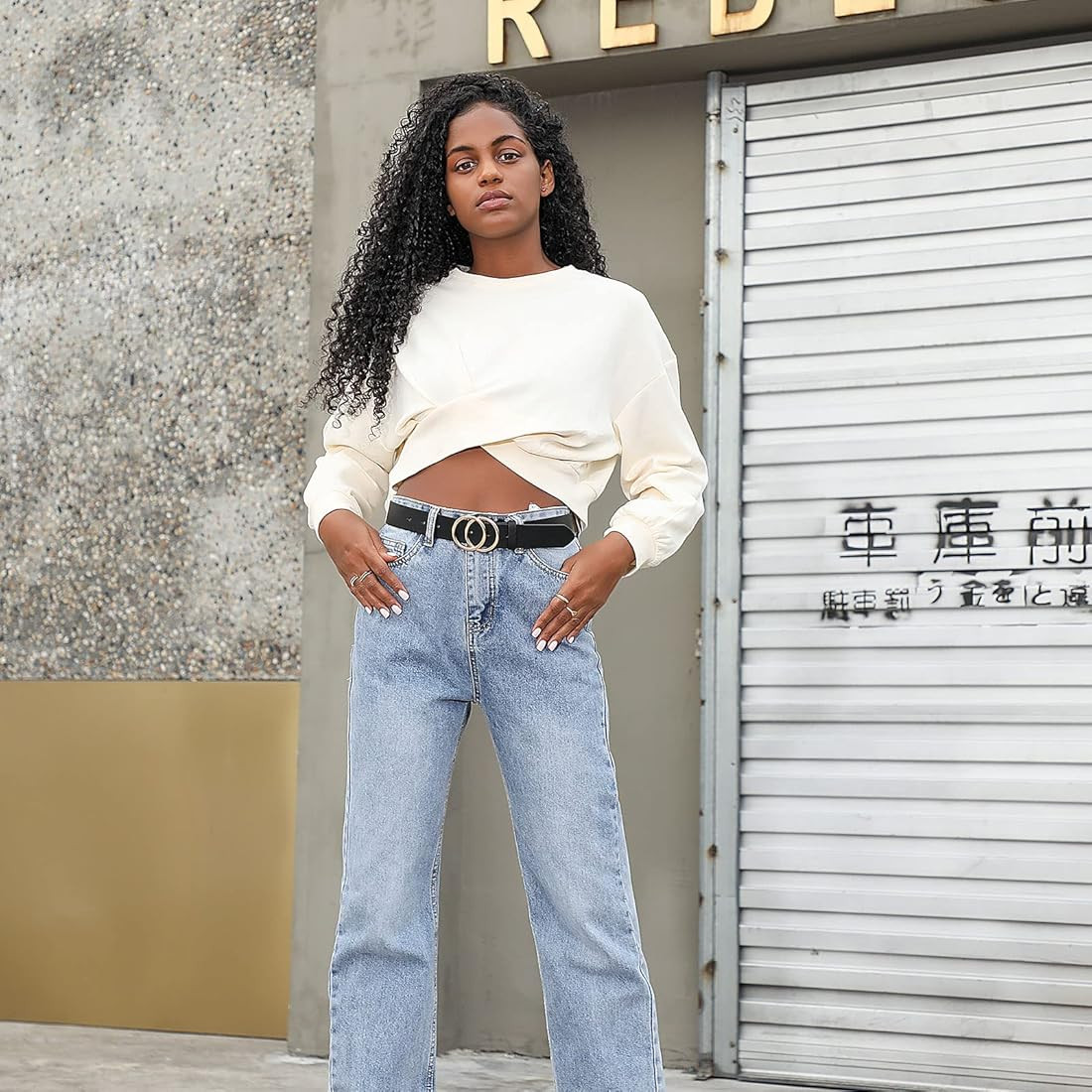 Earnda Women's Leather Belt Fashion Soft Faux Leather Waist Belts For Jeans Dress | Amazon (US)