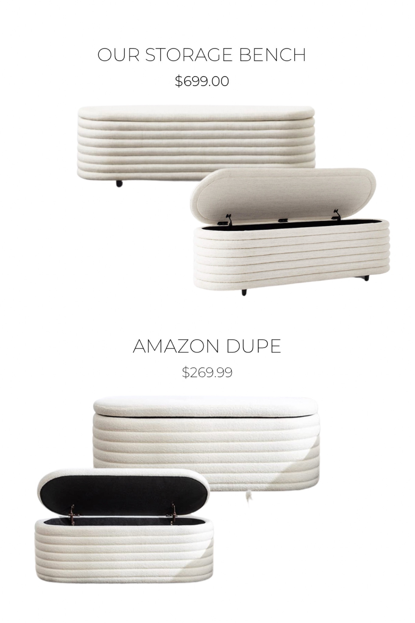 Our most loved CB2 storage bench & an amazing amazon dupe! 

#LTKFind #LTKhome