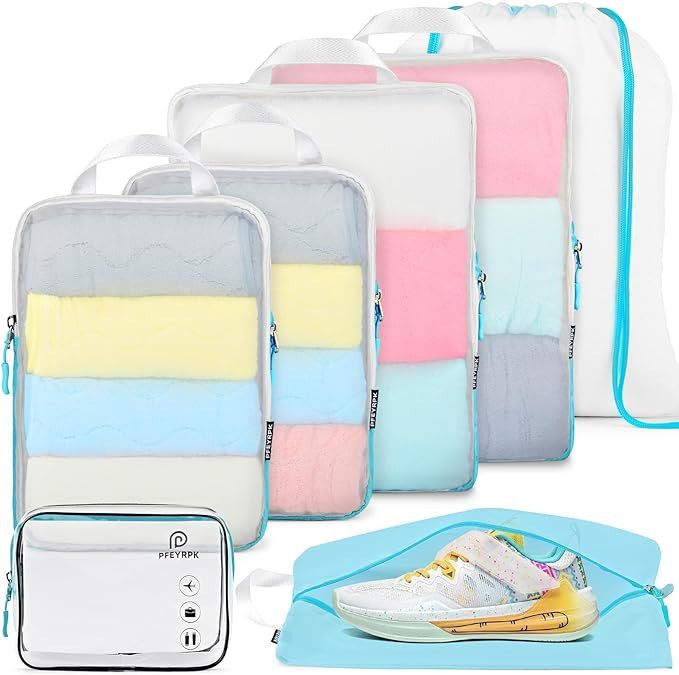PFEYRPK Compression Packing Cubes for Suitcase,Expandable Packing Cubes Compression for Travel, 7... | Amazon (US)
