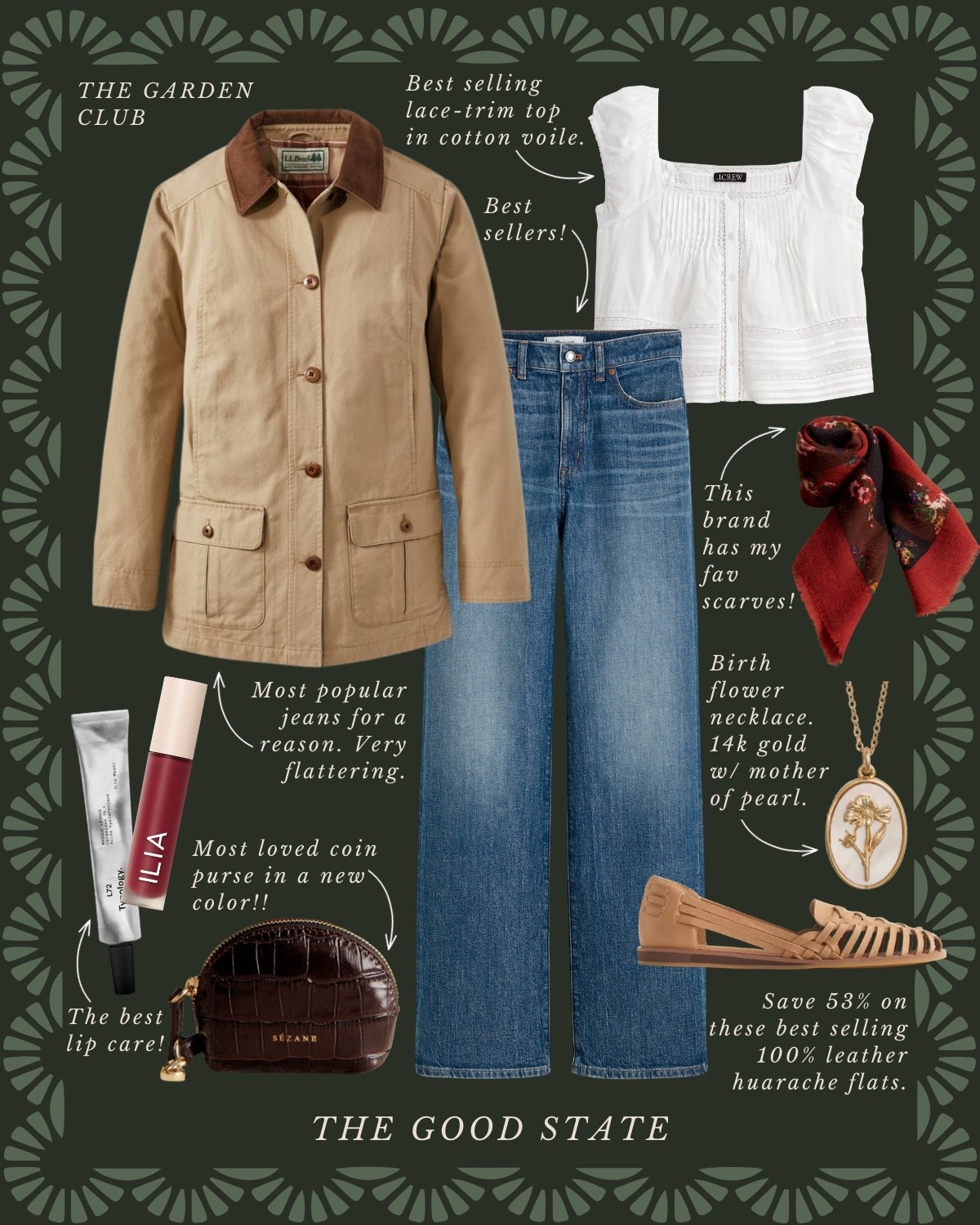 This collection is for the Spring girlies. The ones longing for the warmth of sunshine on their skin and a cool breeze blowing through their hair. Shorts and a sweatshirt weather. A flowy dress and a light cardigan. This is for the ladies counting down the days until the farmers market opens back up. The ones who love early mornings at the market—flaky croissant in one hand and a rosemary latte in the other. This is for the ones who can’t resist a bouquet of fresh flowers and are trying to figure out how to grow their own cut flower garden at home. For the ones who spend the golden evenings having a picnic with friends. For the people (like me) who always have a picnic blanket in their car. This is for the girlies love allllll things gingham, their trusty ball cap, pops of color  and who firmly believe you can’t have too many neck scarves or bandanas. For the ones who love feminine details like lace trim, dainty florals and ruffles. This Spring may we slow down, breathe deep, embrace the life all around and romanticize the seemingly ordinary moments🌼

#springstyle #classicstyle #springoutfit #farmersmarket #preppystyle 
Anthology Sezane quince scarves loafers lip gloss necklace Anthropologie 

#LTKSaleAlert #LTKActive #LTKootd