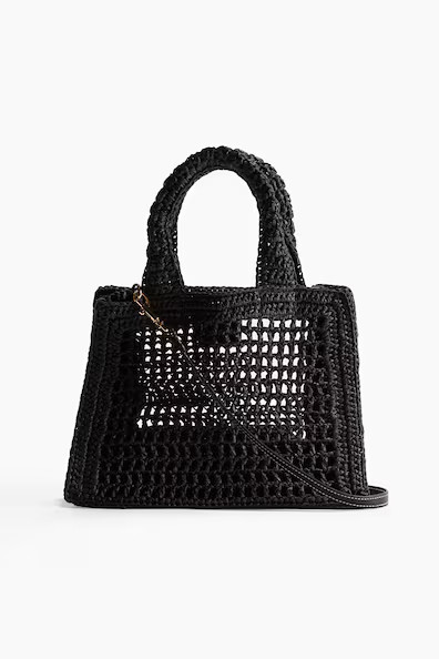 H & M - Straw handbag - Black | H&M (US + CA)