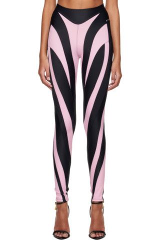 Pink & Black Spiral Leggings | SSENSE