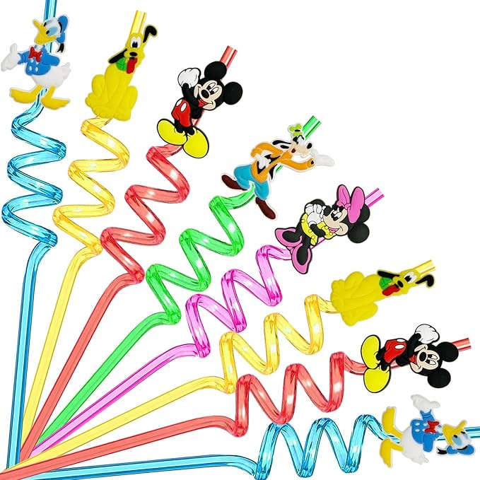 25pcs Mouse Straws Mouse Party Supplies Favors With 2pcs Cleaning Brush Plastic Reusable Straws B... | Amazon (US)