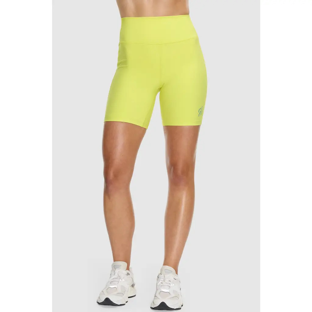 Peloton Cadent High Rise Pocket Bike Short 7"" - Lined in Lemon-Lime at Nordstrom, Size 2X | Nordstrom