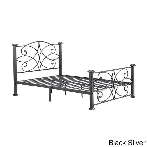 Copper Grove Evelyn Falls Multicolored Iron/Metal Panel Bed - Silver - Twin | Bed Bath & Beyond
