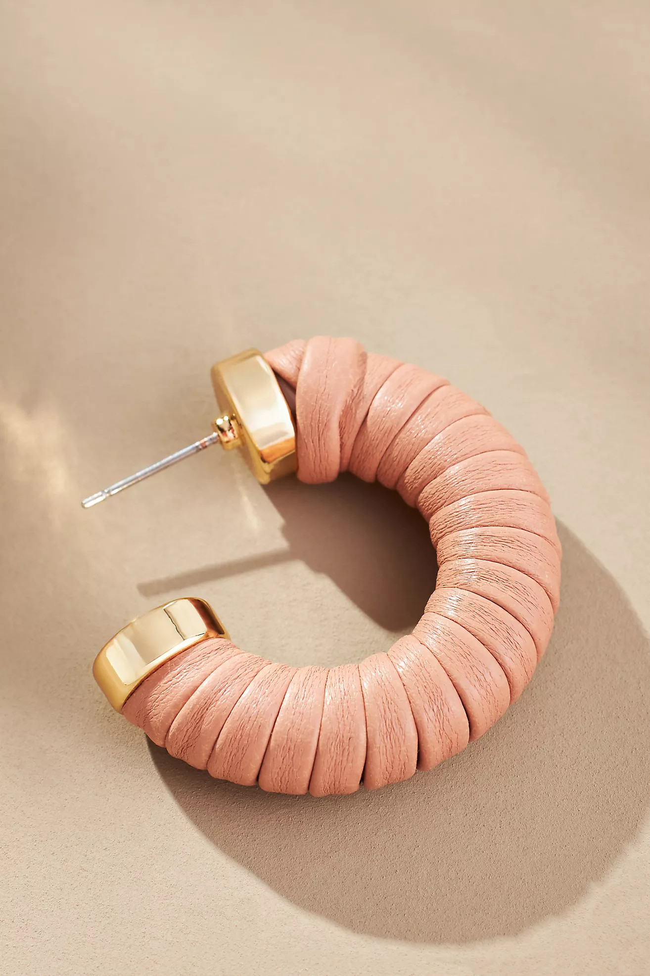 Faux-Leather Wrapped Hoop Earrings | Anthropologie (US)