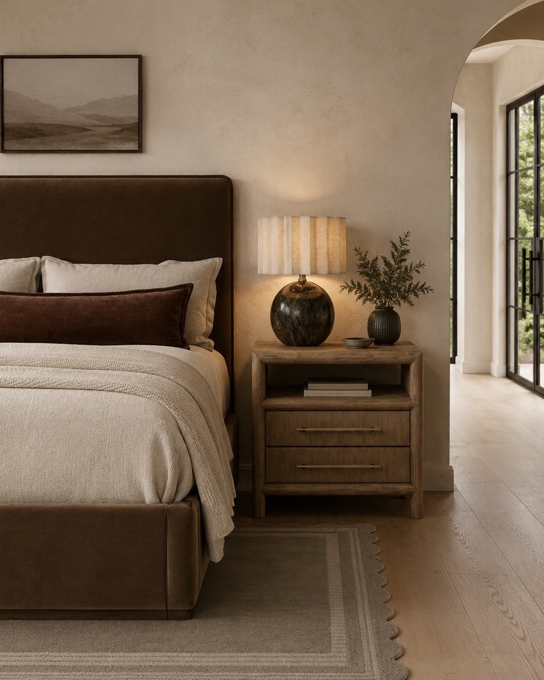 Cozy, warm, and elevated primary bedroom style inspiration! I love the warm brown velvet bed frame. A soft and cozy spot to unwind at night. All up to 70% off right now during the Wayfair Labor Day Clearance sale!

#LTKHome #LTKSaleAlert