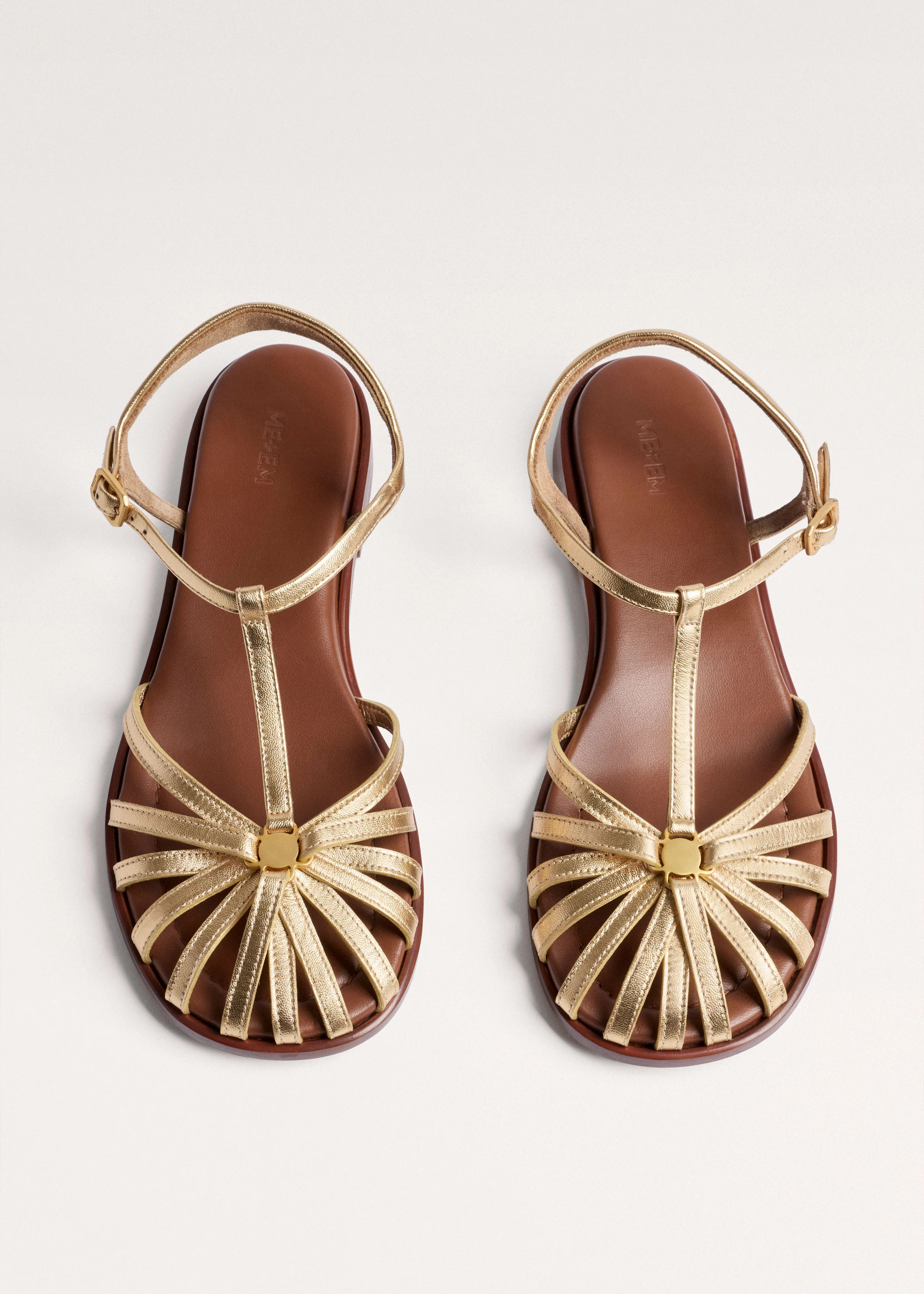T-Bar Caged Sandal Italian Leather | ME+EM US