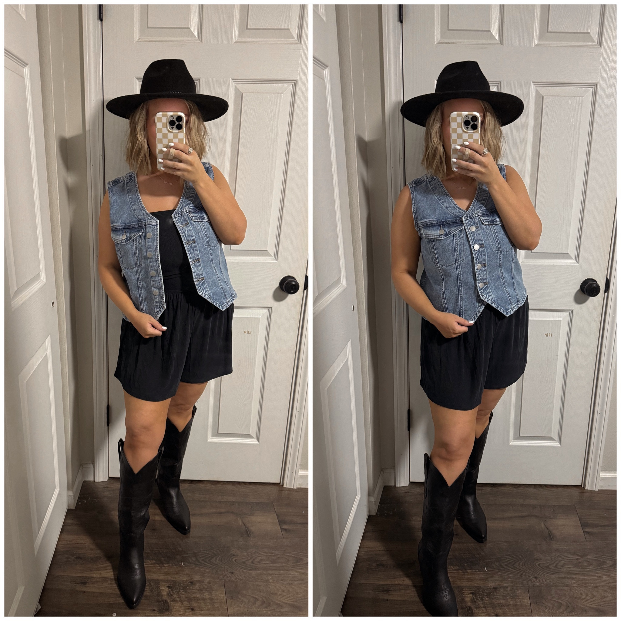 denim vest 🫱🏻‍🫲🏼 wearing size large

country concert outfit inspo, western outfit inspo, cowboy boots 


#LTKMidsize #LTKFindsUnder50 #LTKStyleTip